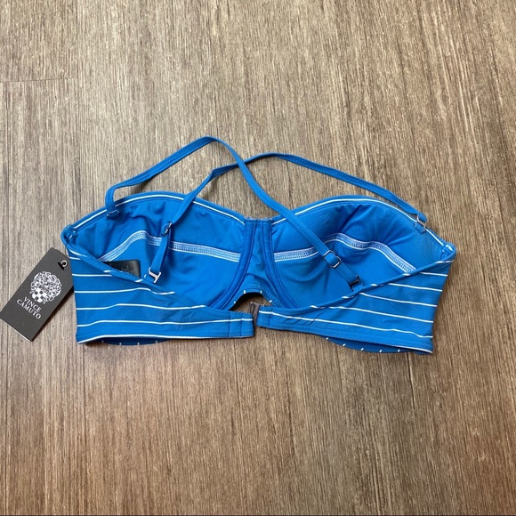 Vince Camuto Striped Underwire Bikini Top Swimwear - Picture 4 of 4
